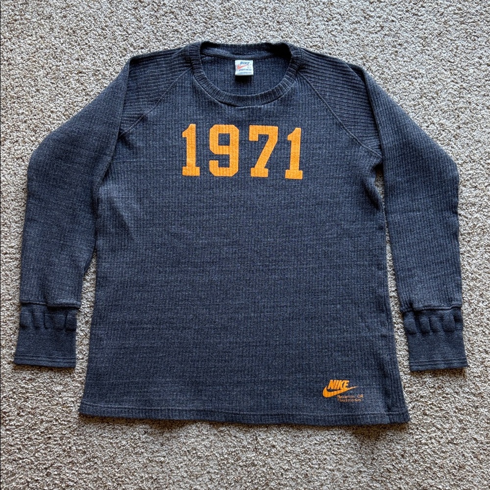 RARE VTG Nike White Label Limited Issue Reissue 1971 Thermal Shirt Throwback